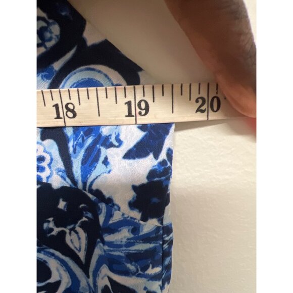 Michael Kors Womens Sleeveless Blue & White Floral Print Dress Size 4 - Picture 5 of 8